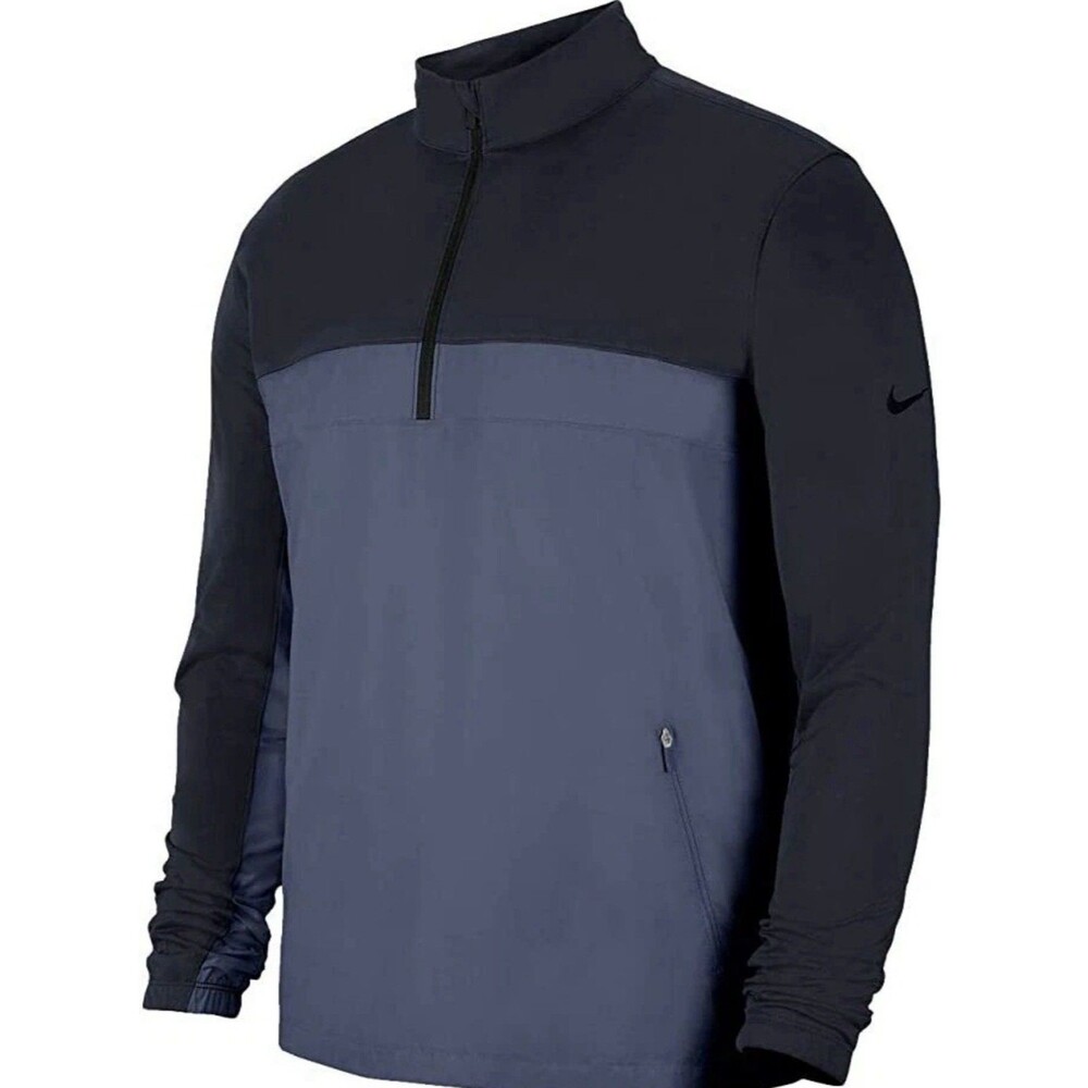 Nike Men's Size Small Shield Victory 1/4 Zip Jacket Windbreaker Black & Gray Run